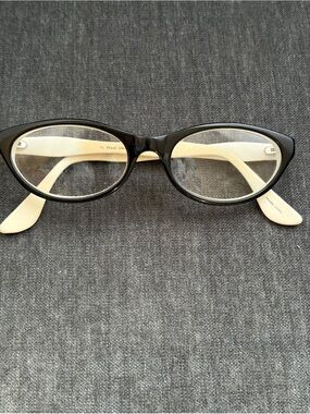 Vintage Phantom Cat Eye Black and White Eye Glass Frames